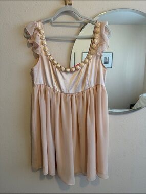 Sugar Thrillz Ballet Pale Blush Ruffle-Shoulder Dress